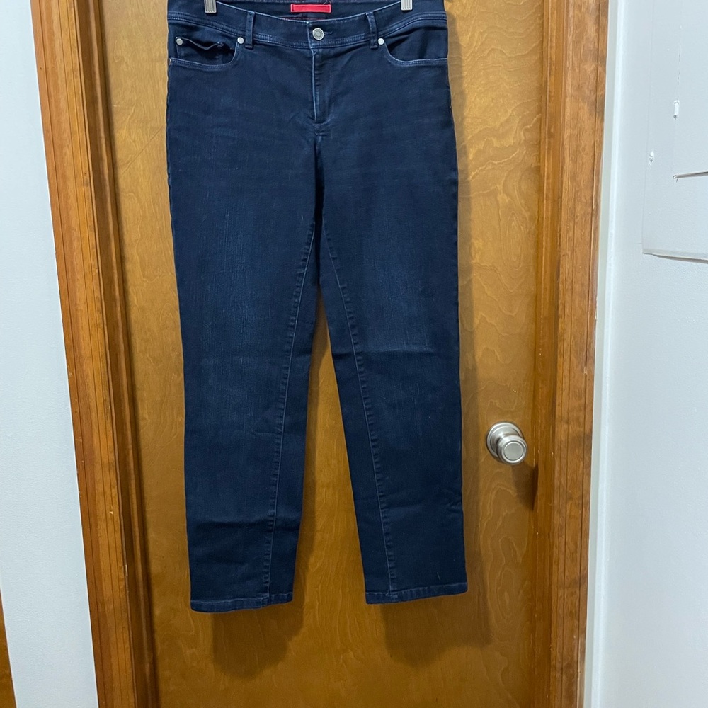 L.L. Bean Women's Navy Straight Leg Jeans w/Reflective Accents